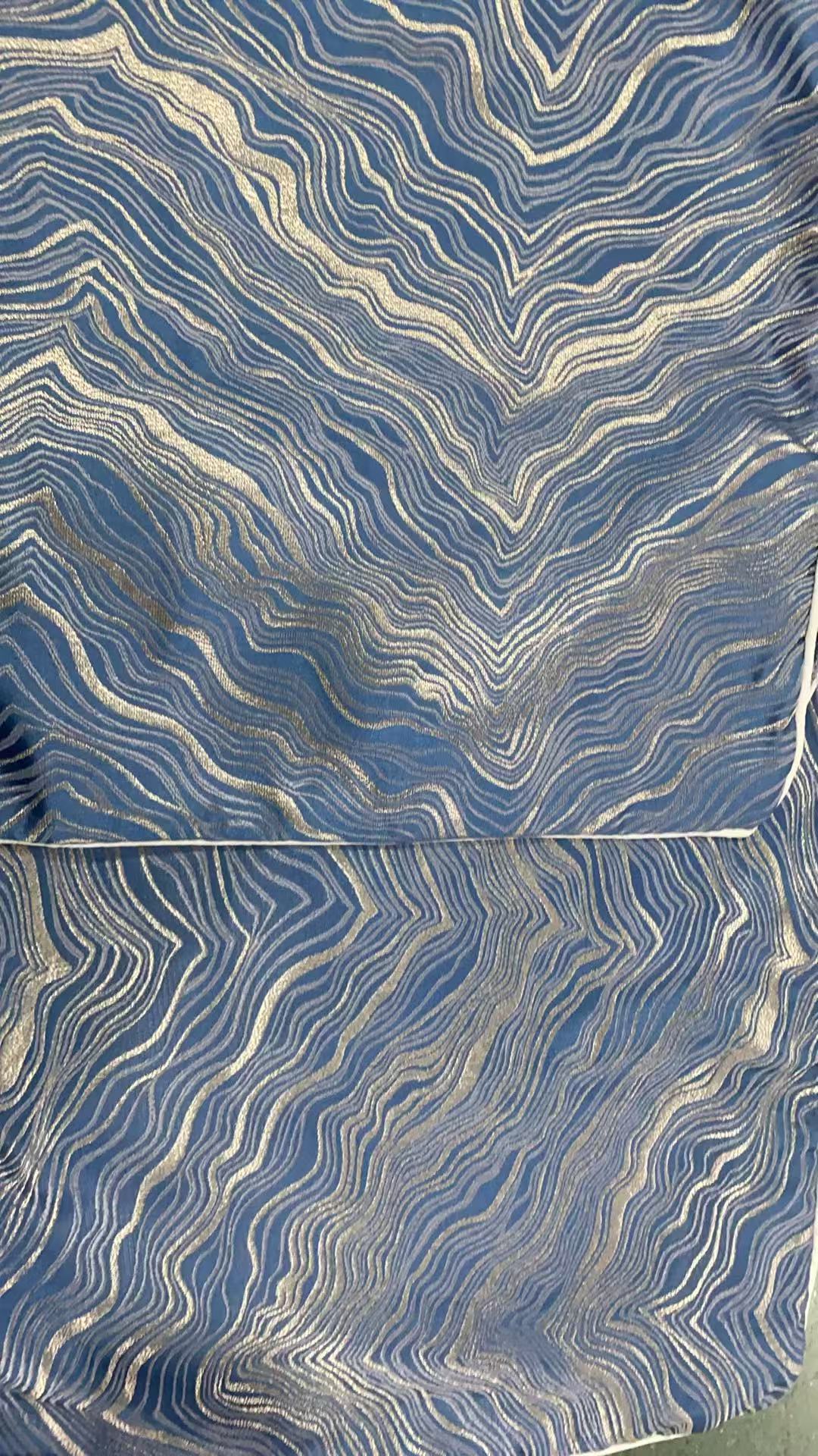 蓝色波浪纹款抱枕套发1