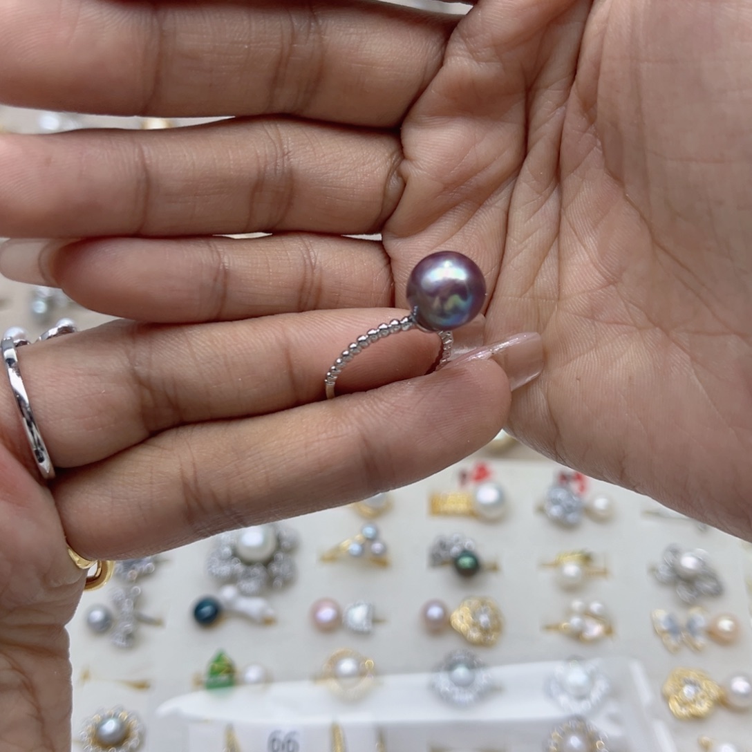 抬***伱淡水珍珠合金戒指