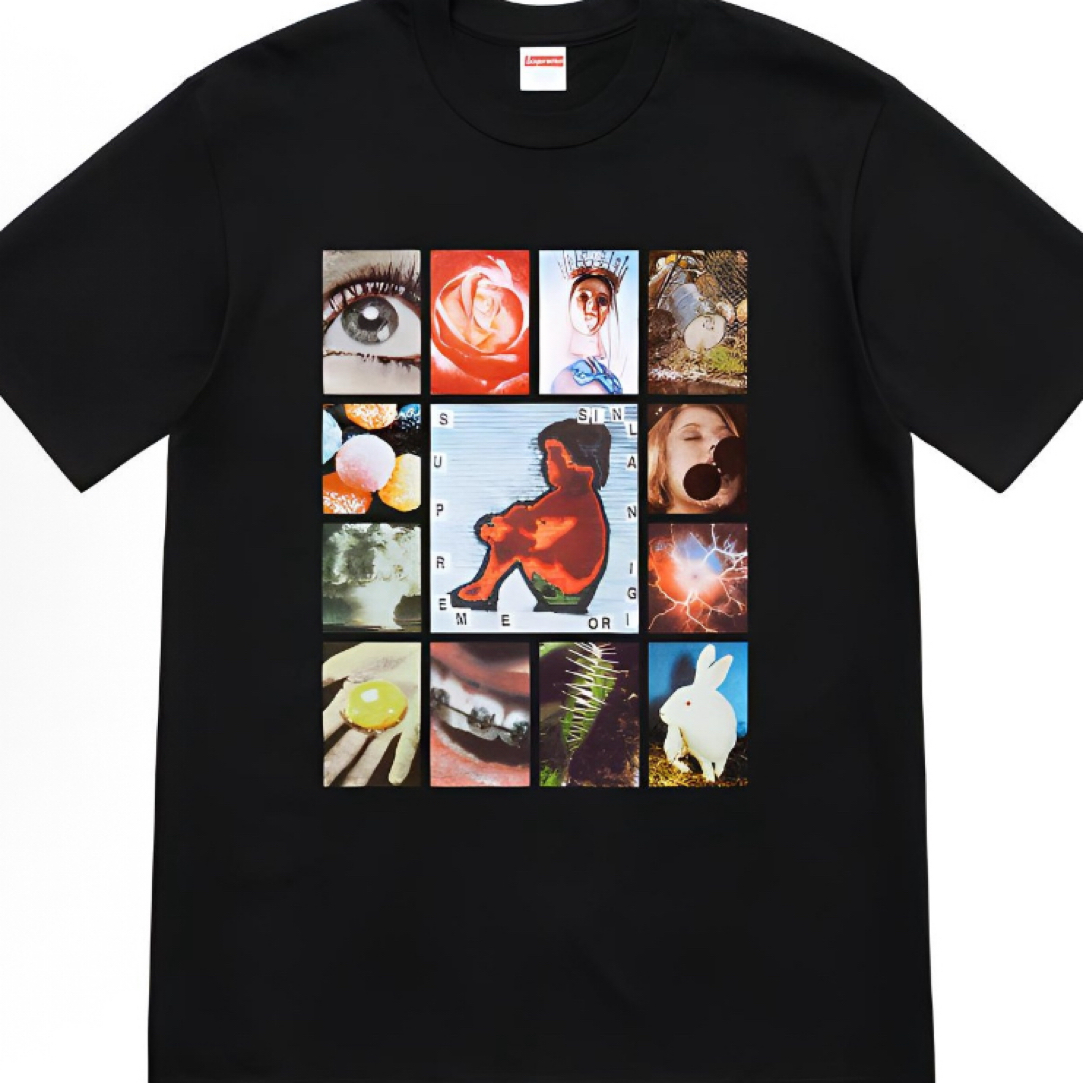 Supreme 胸前印花图案短袖黑色M