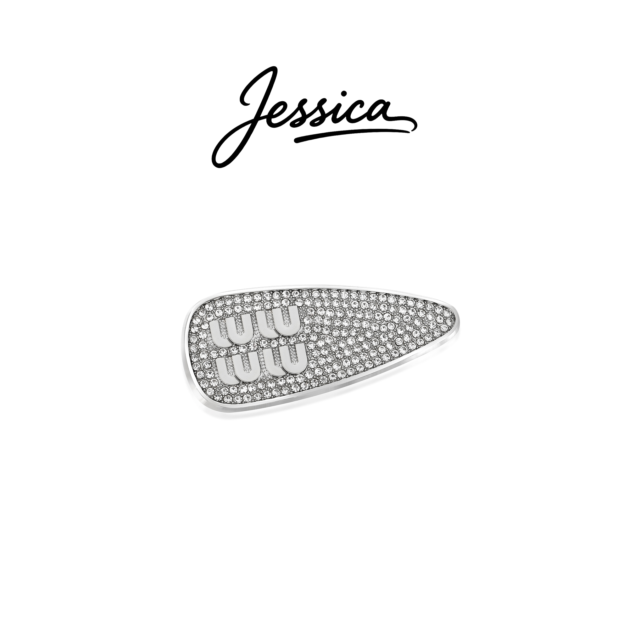 时尚边夹字母网红满镶发夹（JXK595）