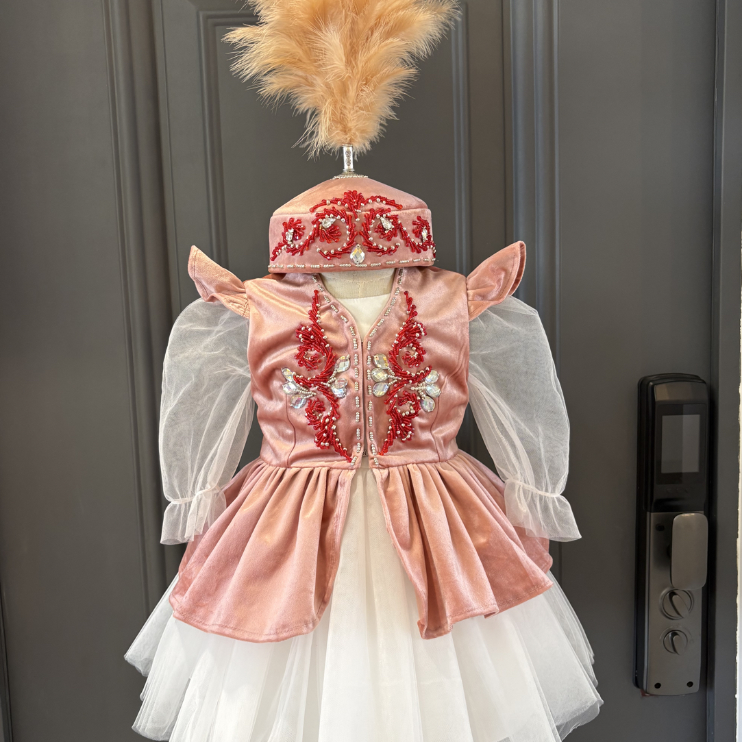 哈萨克女童民族服时尚复古民族风儿童重工