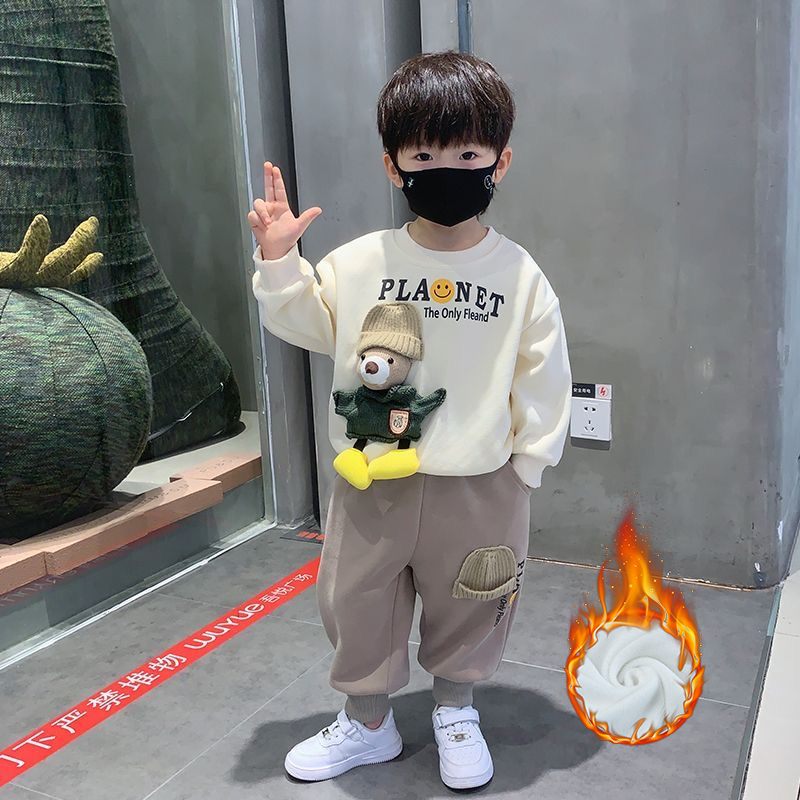 男童女童秋装套装2025新款男小童春秋卫衣两件套帅气外出服洋气潮