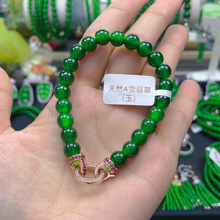 翡翠手链未镶嵌圆珠手链8