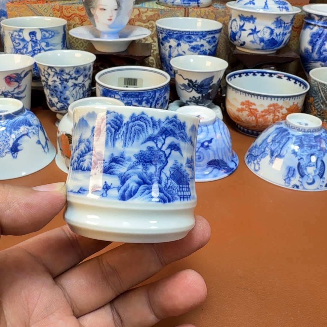 陀***基杯子陶景德镇全手工手绘陶瓷