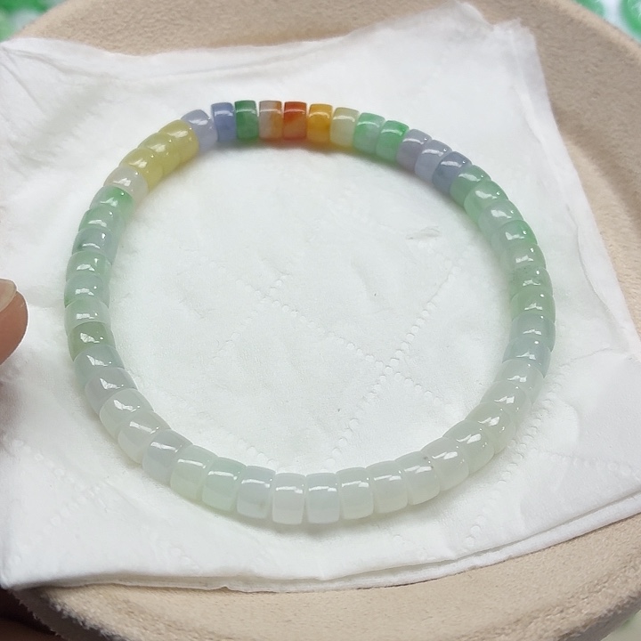 翡翠未镶嵌手链天然缅甸翡翠A货卡5.9