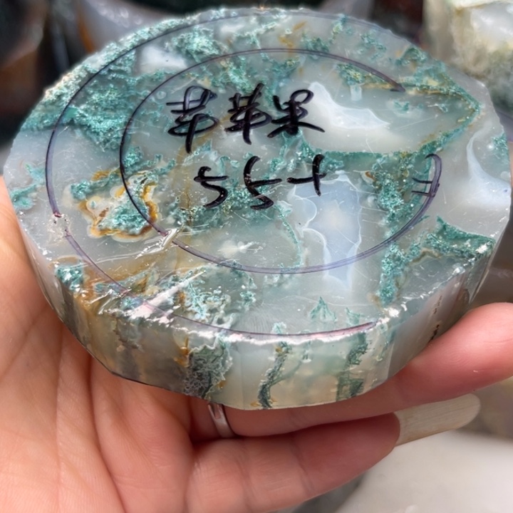 苹***果定制玛瑙定制水草玛瑙手镯