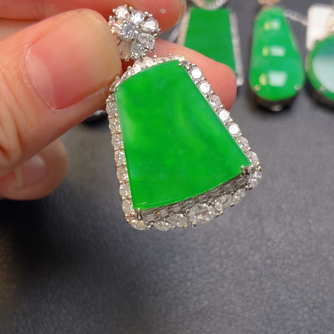 翡翠银S925镶嵌吊坠(不含链)