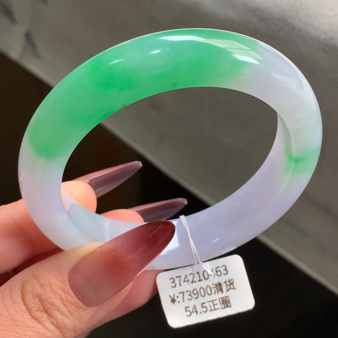 翡翠手镯未镶嵌春彩手镯