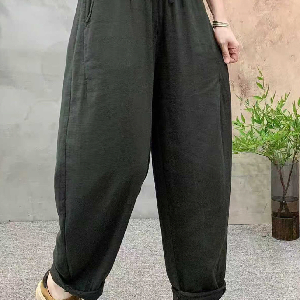 加厚秋冬新款双层纱休闲裤