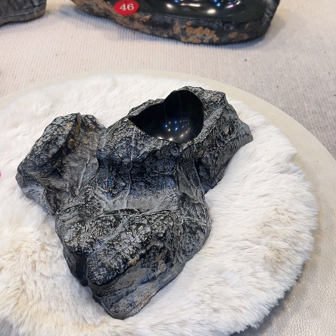 灵璧石原石砚台摆件