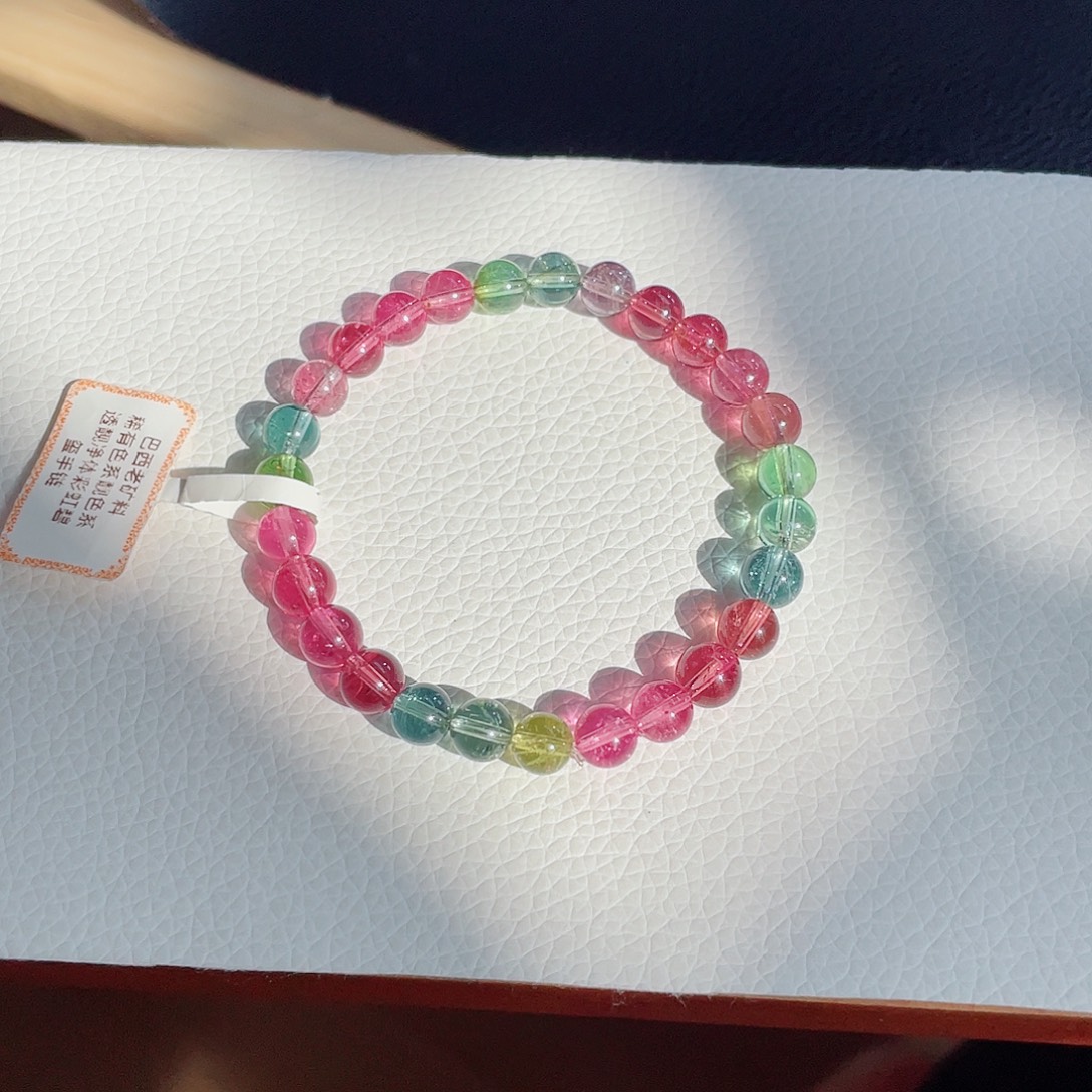 手链碧玺未镶嵌6.8mm左右