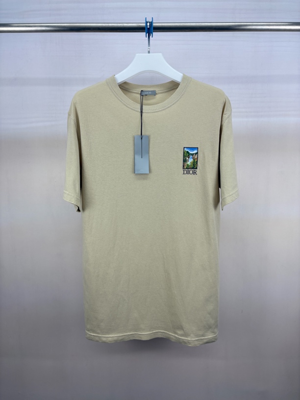 未使用 DIOR/迪奥 刺绣风景图案短袖/L码/M6106