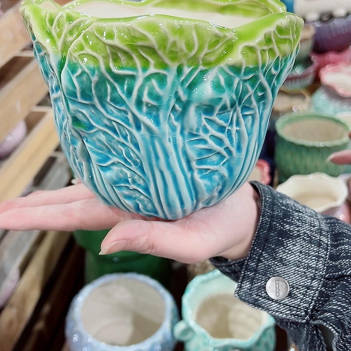 有孔，凑单福利满10元发货陶瓷多肉花盆！