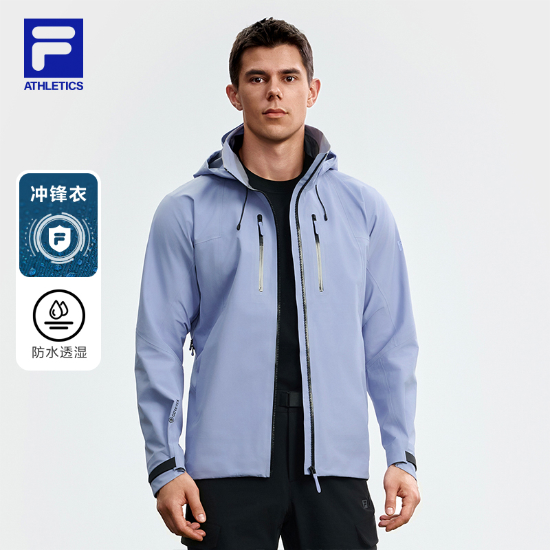 【三防透气冲锋衣】Fila/斐乐男子秋季户外连帽运动外套A11M537709F