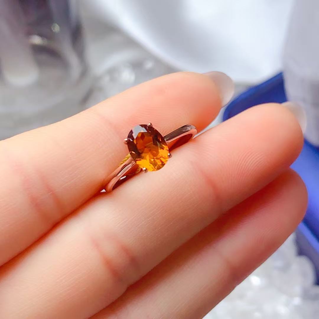 6×8mm天然巴西暴力黄水晶日常百搭通勤显白气质
