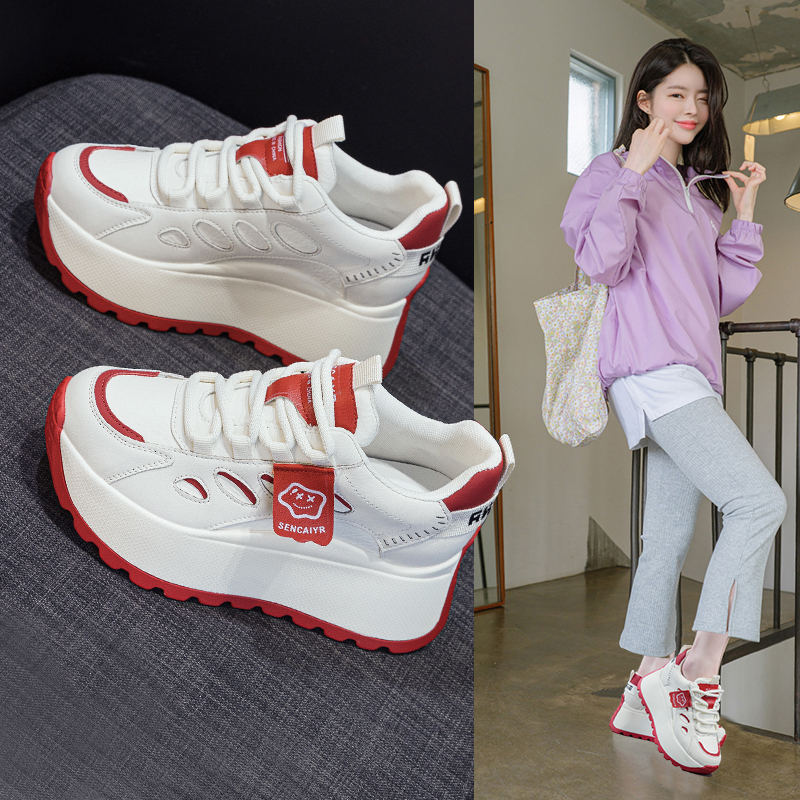 老爹鞋运动鞋韩版鞋子网红春季女鞋厚底透气in学生春夏季2025软底