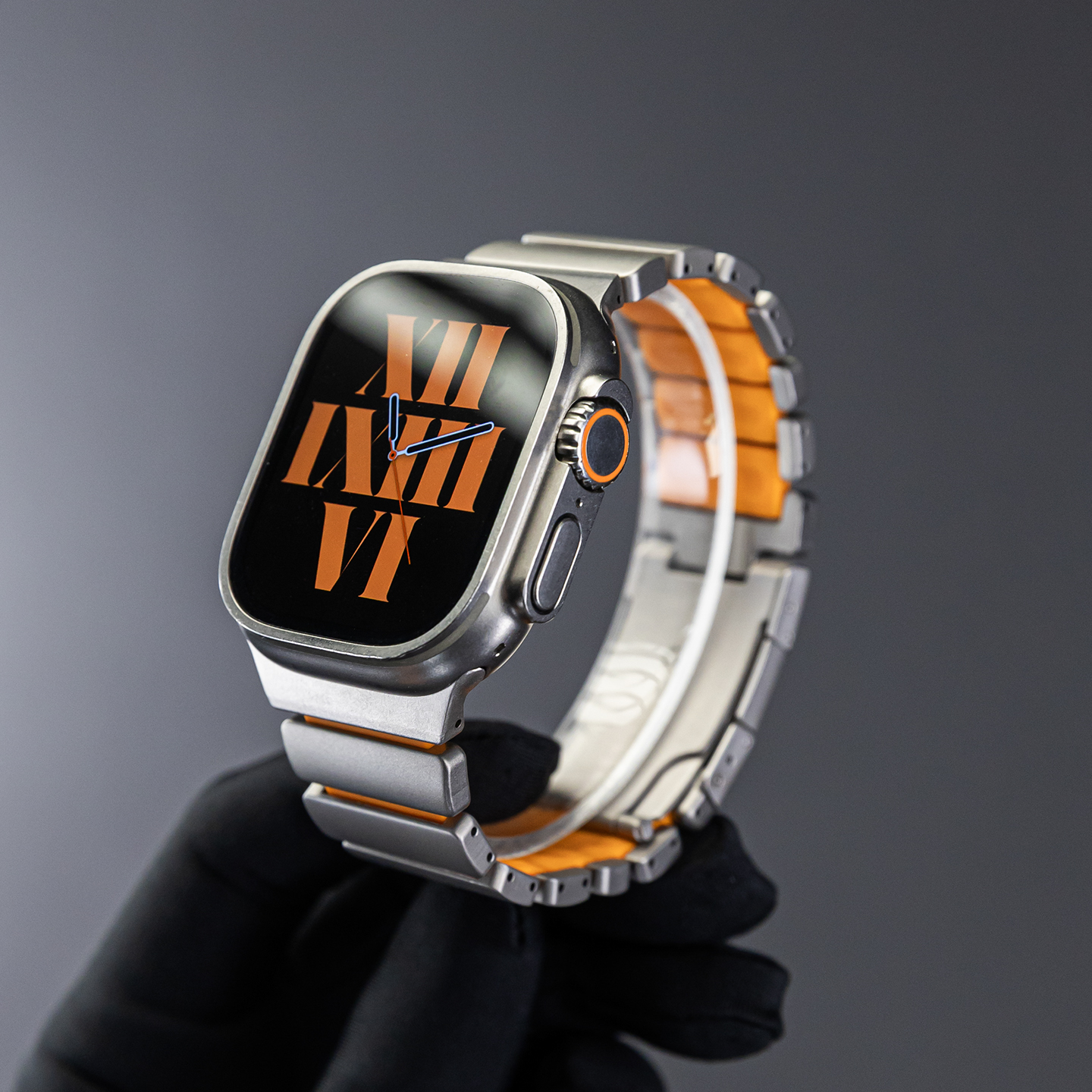 龟扣升级版AppleWatch钛合金表带适用苹果手表iwatch金属硅胶双层