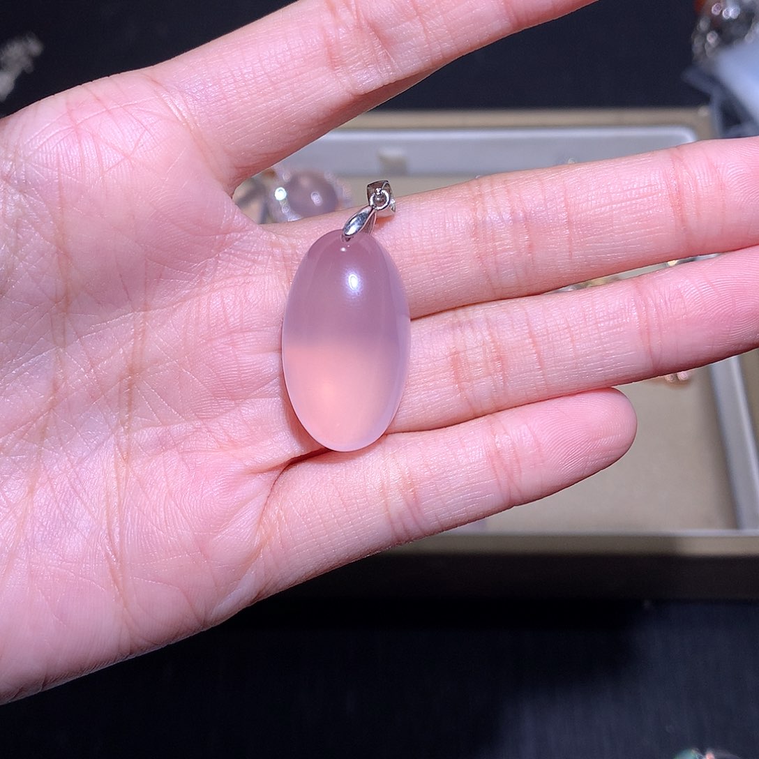 颈饰银S925镶嵌芙蓉石海*吊坠