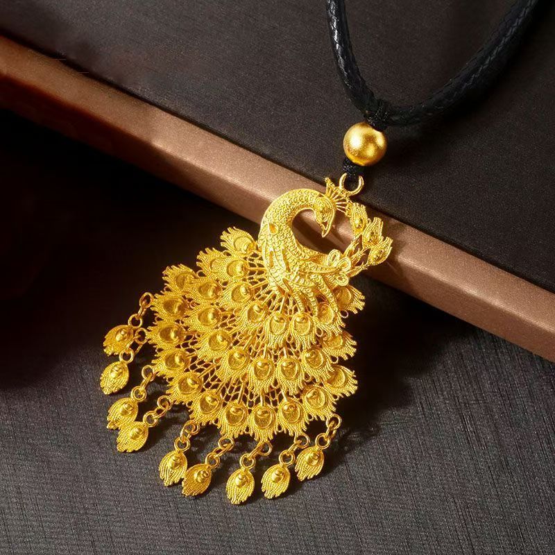 吊坠 孔雀开屏吊坠 毛衣链