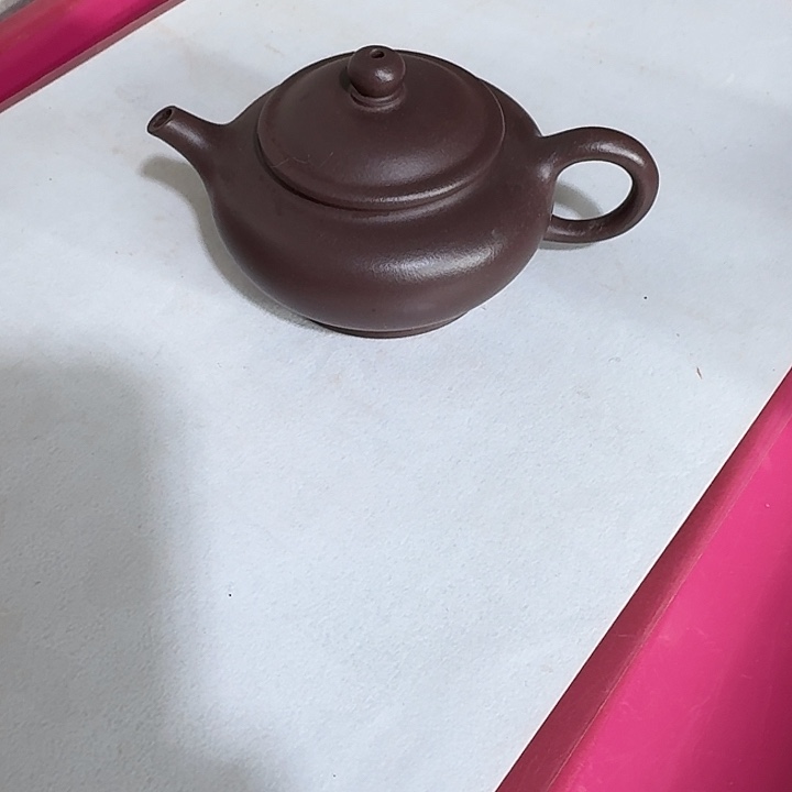 净***心茶壶紫砂紫罗兰扁圆90cc半手