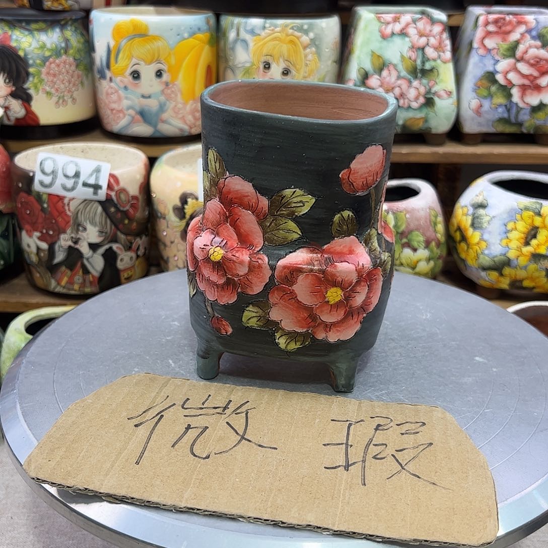 ****景德镇炫彩手绘陶瓷花盆