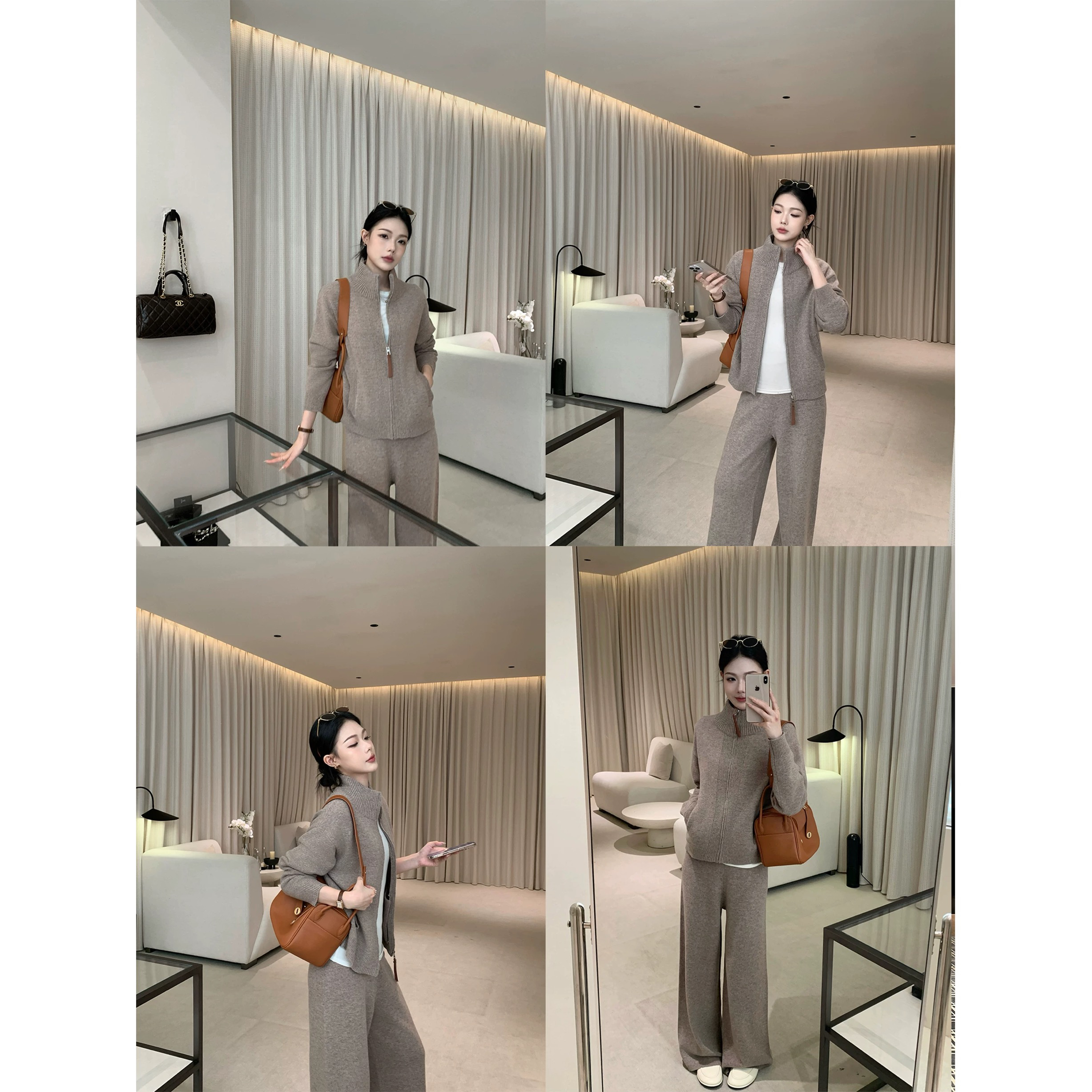 冬季新款加绒韩版时尚显瘦气质高级百搭宽松毛织两件套