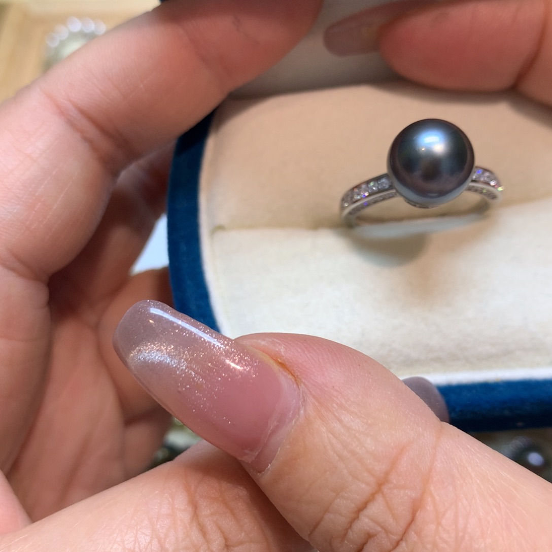 海水珍珠戒指银S925镶嵌