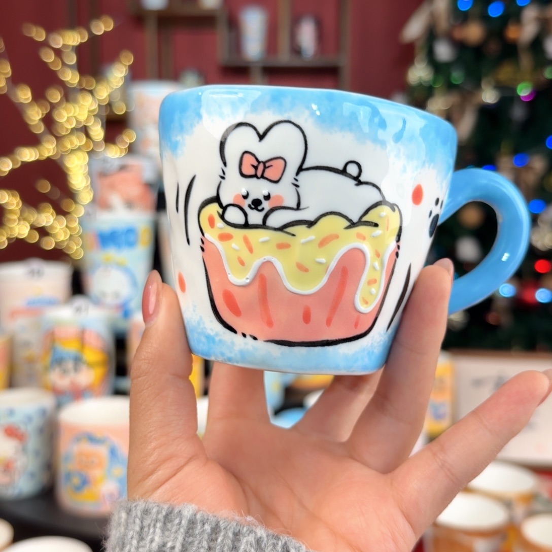 摆件陶景德镇手绘高温釉下彩