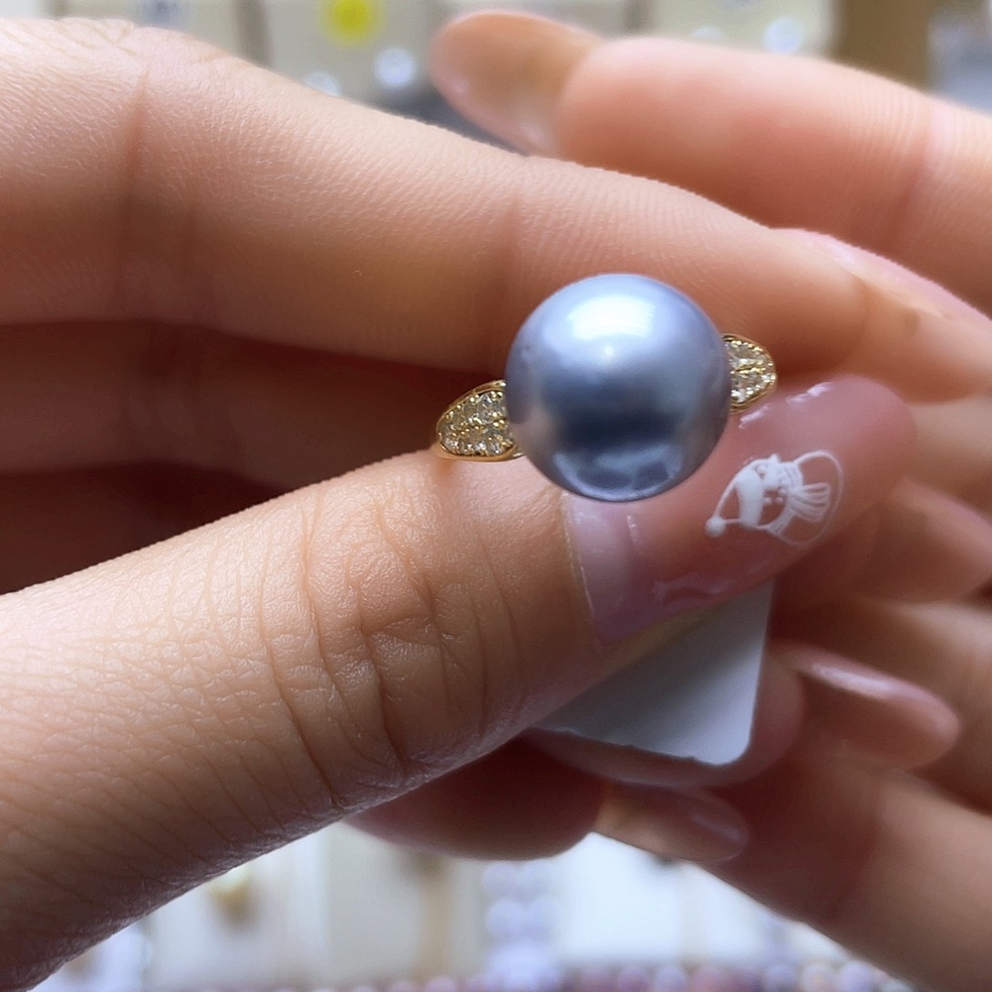 海水珍珠戒指银S925镶嵌