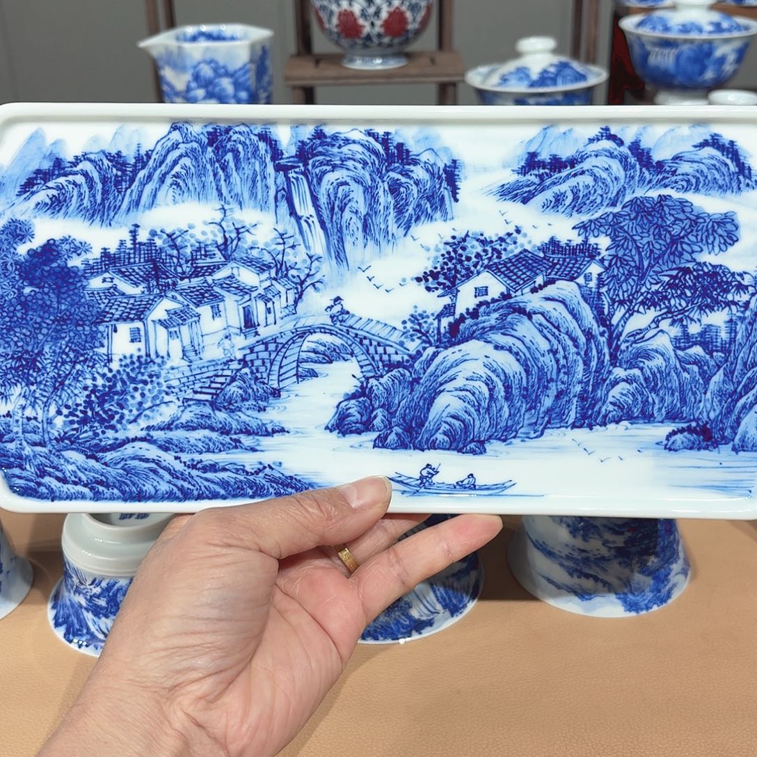 景德镇纯手绘干泡台