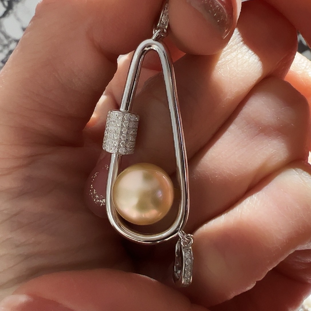 海水珍珠颈饰银S925镶嵌