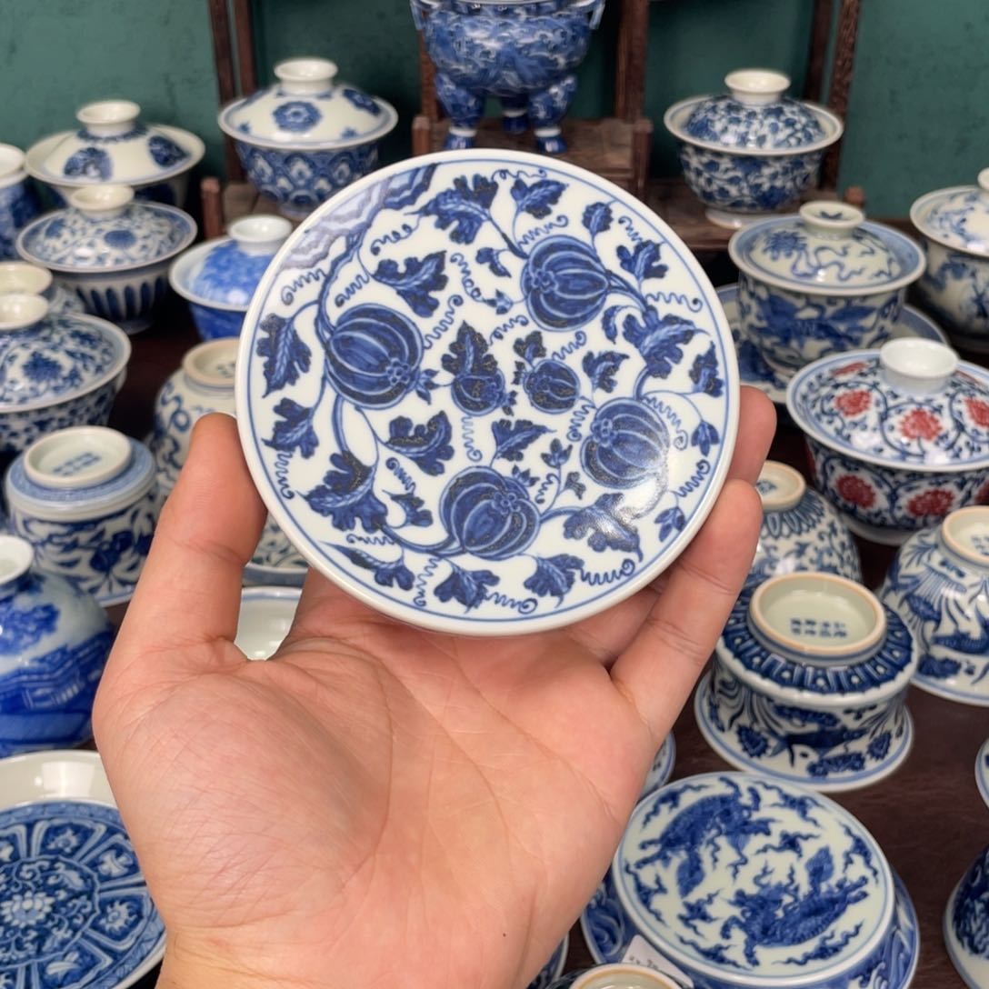 青花西瓜盖置杯垫