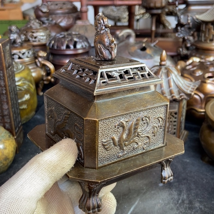 ？****朵铜器工艺品摆件香炉摆件