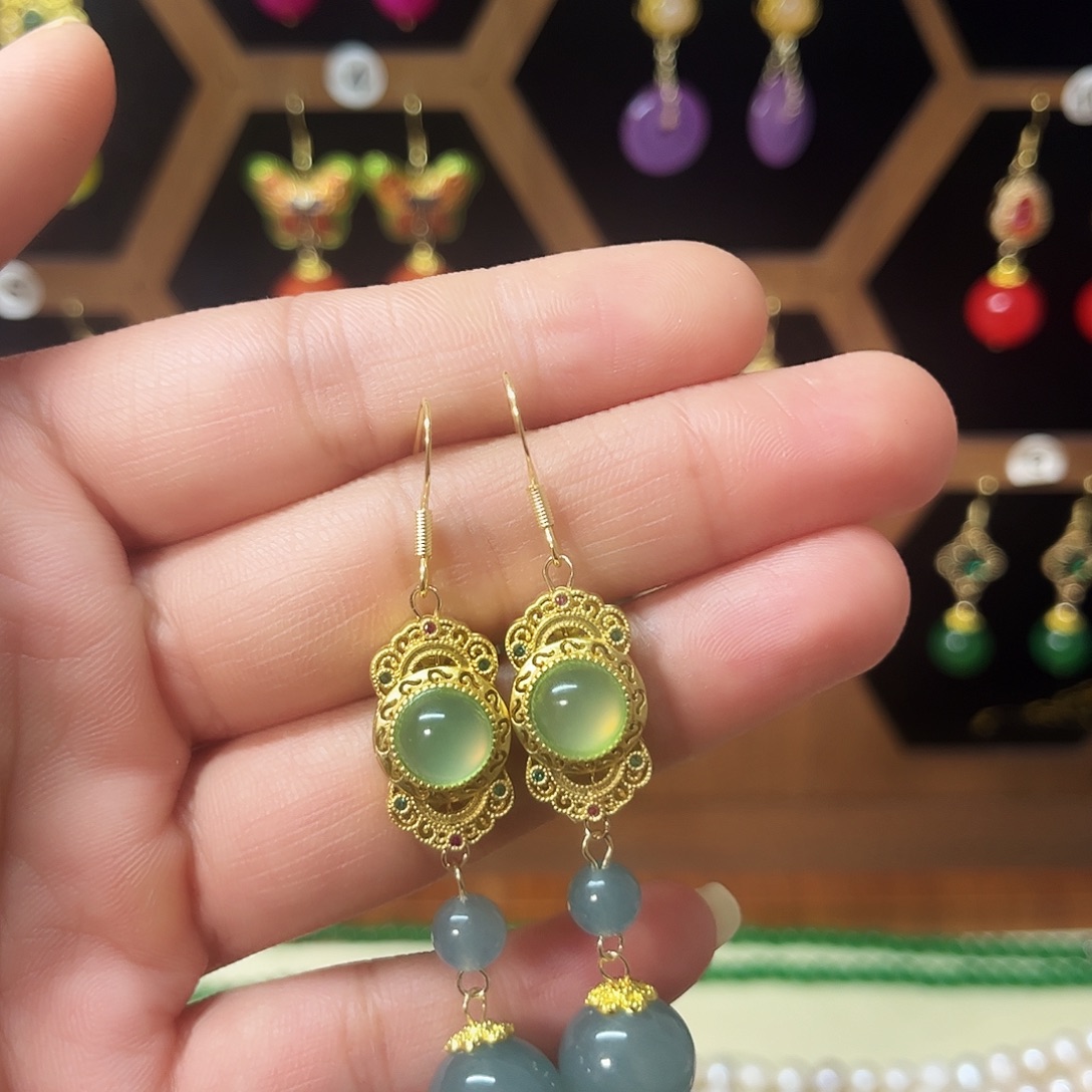 锆石合金925银耳饰