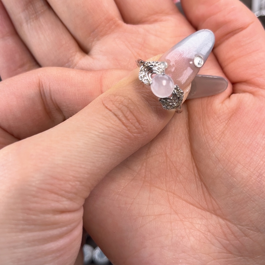 翡翠戒指银S925镶嵌66888