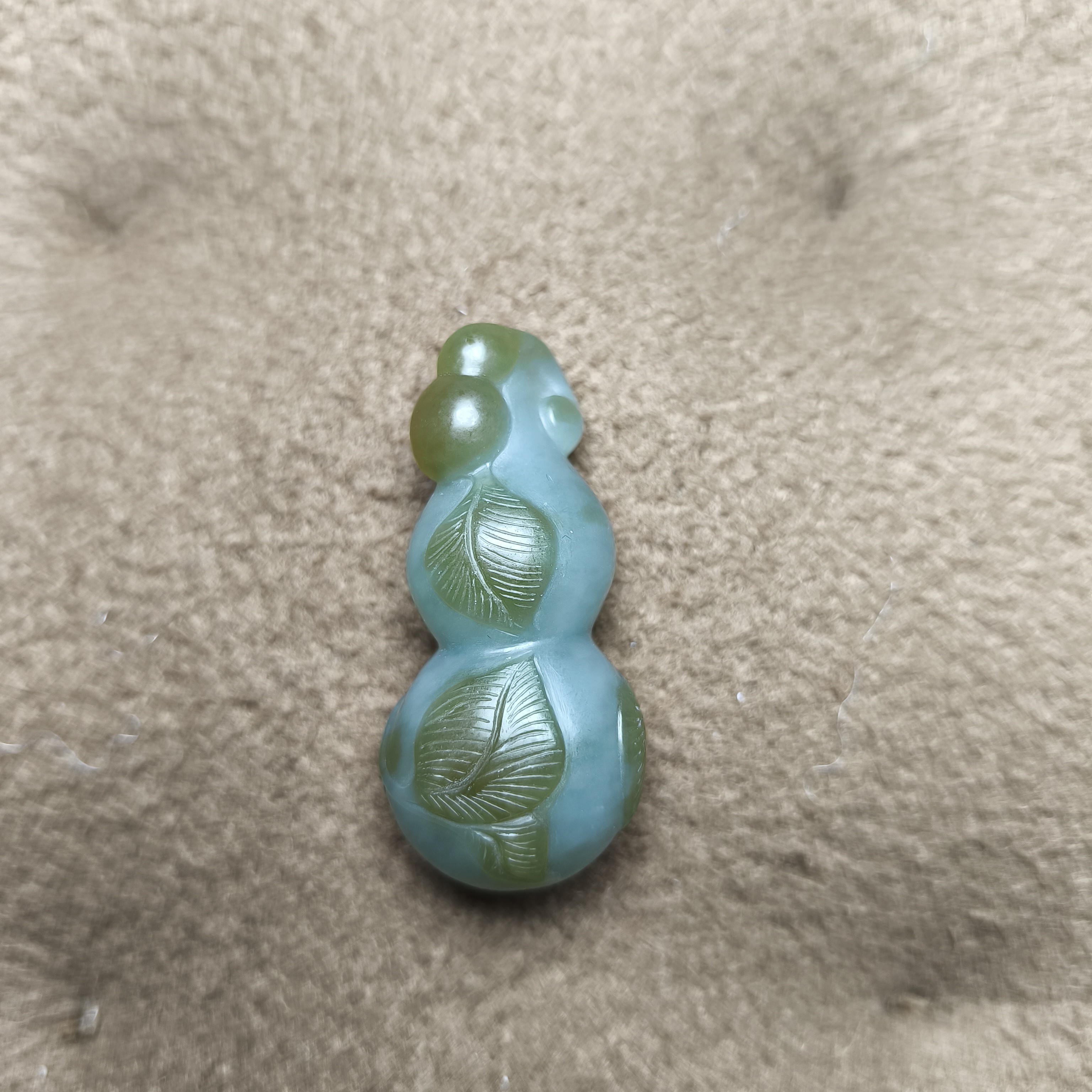 新疆和田玉且末蓝葫芦 福禄