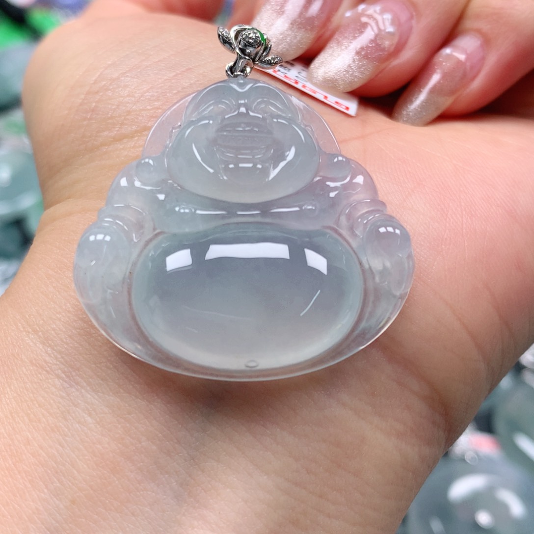 翡翠颈饰18K金镶嵌天然翡翠