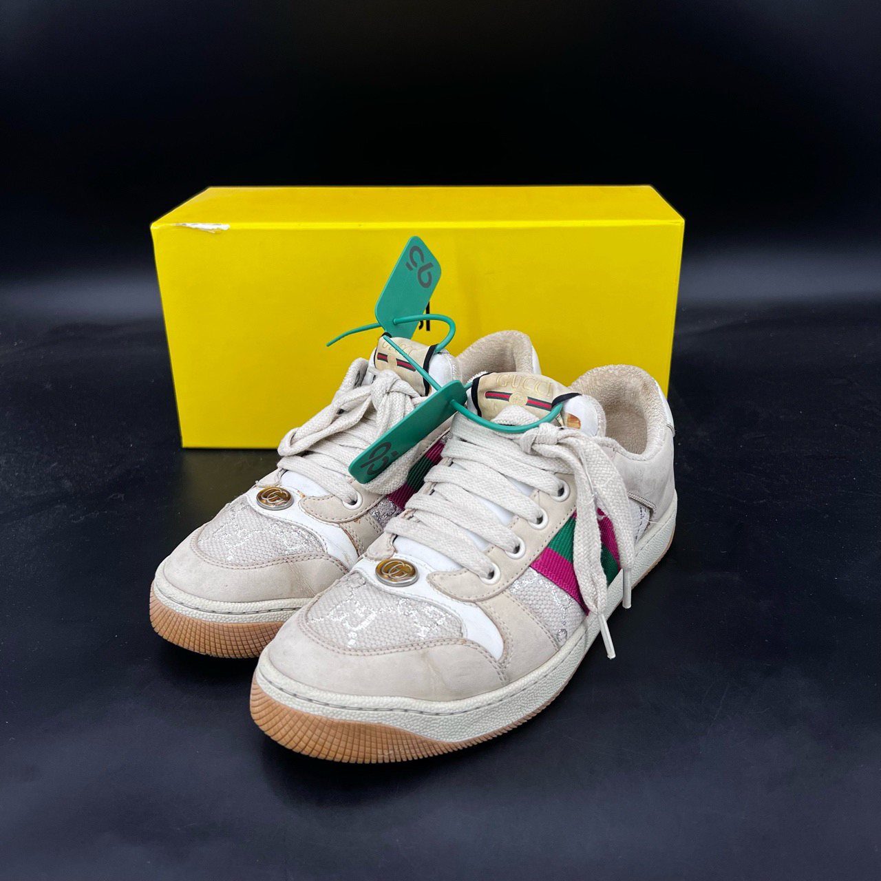 90新 GUCCI/古驰 gucci 脏脏鞋 米粉 size 37 配盒