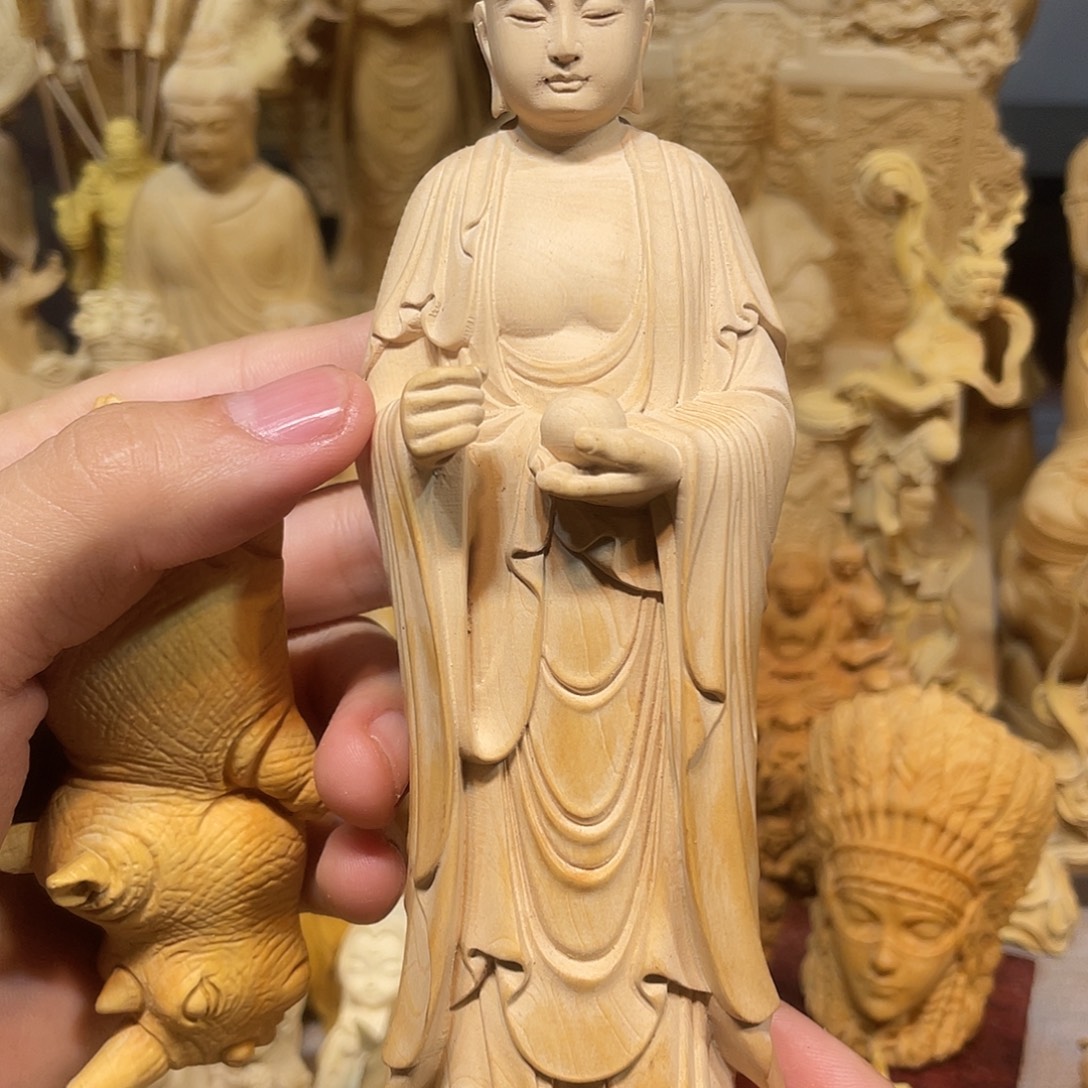 黄杨木小瑕疵地藏王