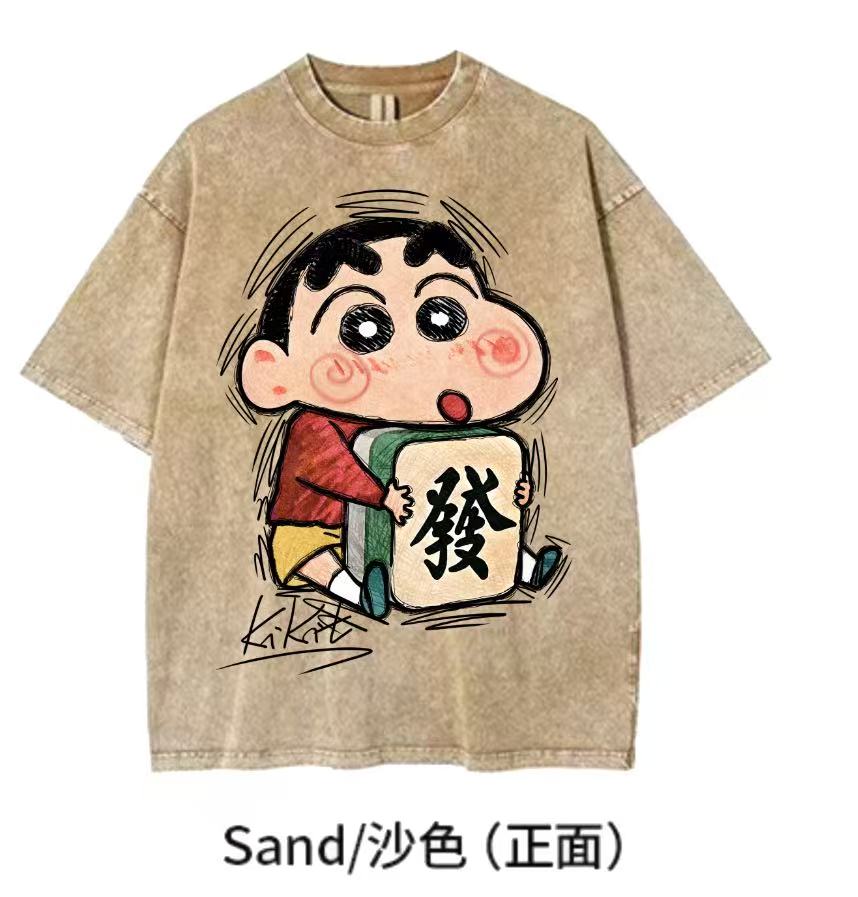 【新发财小新】KiKiTee oversize洗水做旧风宽松260g纯棉手绘T恤