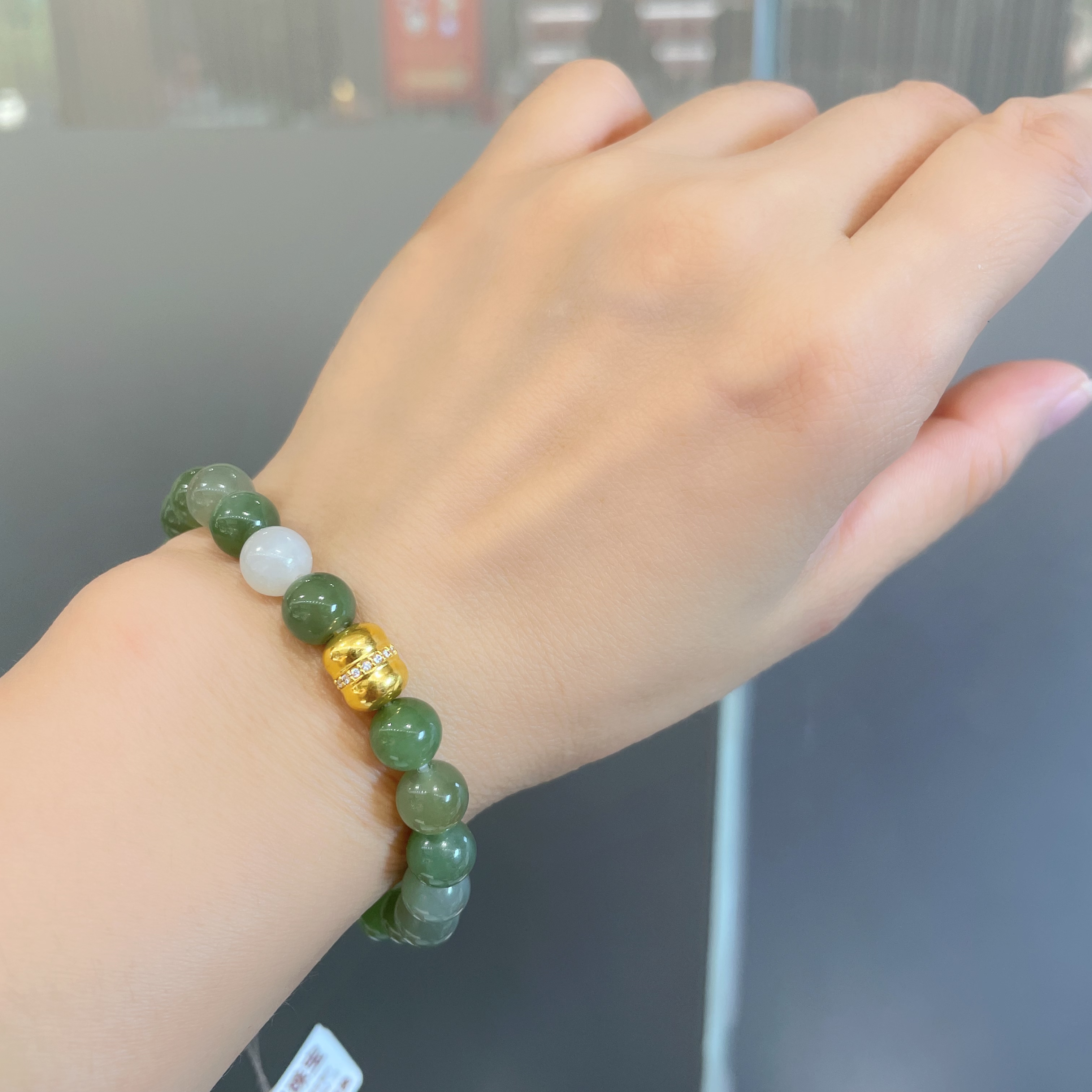 足金999纯金桶珠配件个性搭配送人礼物