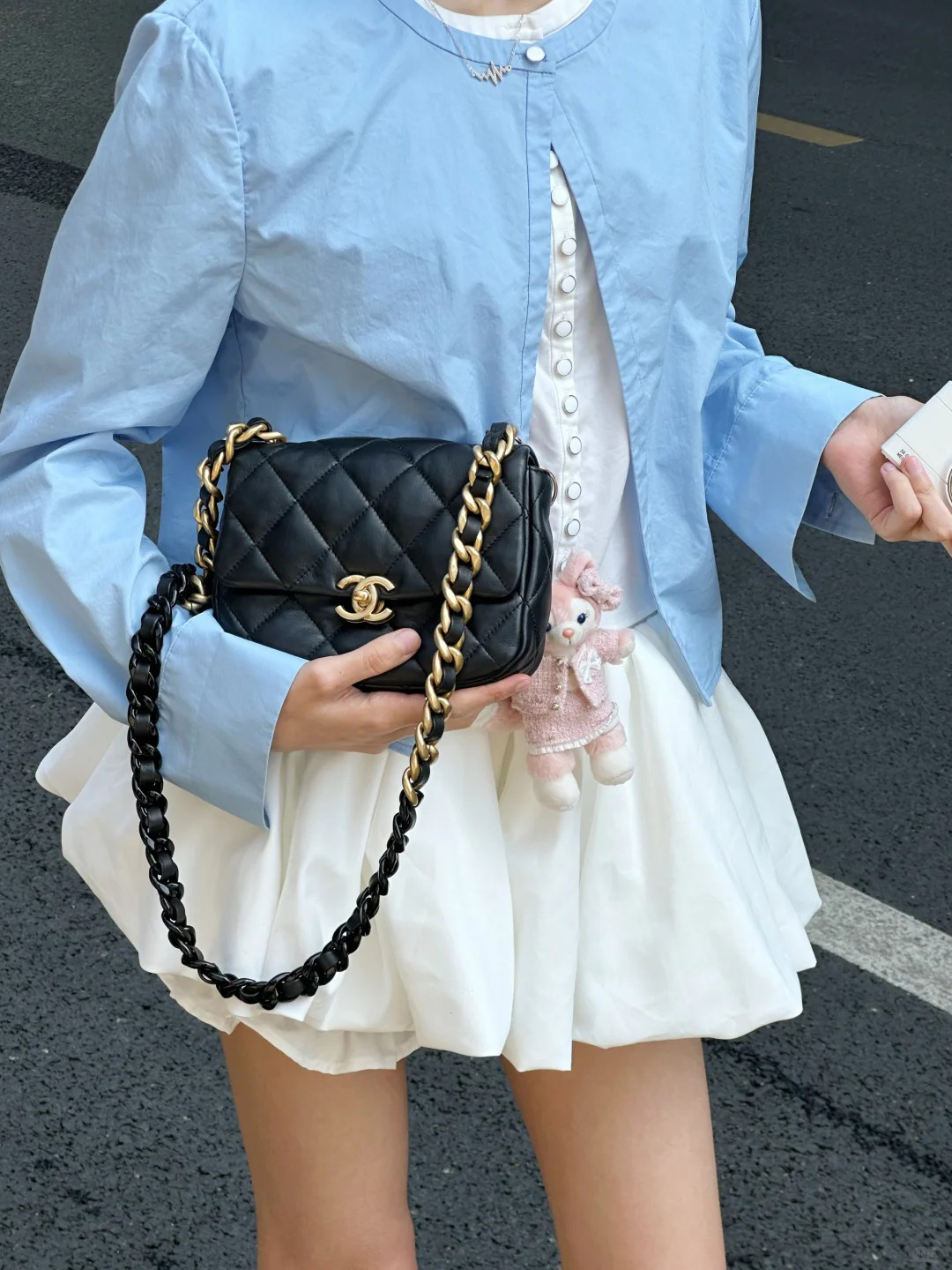 99新 Chanel/香奈儿 香奈儿 22s粗链条方胖子黑金羊/99新/优选