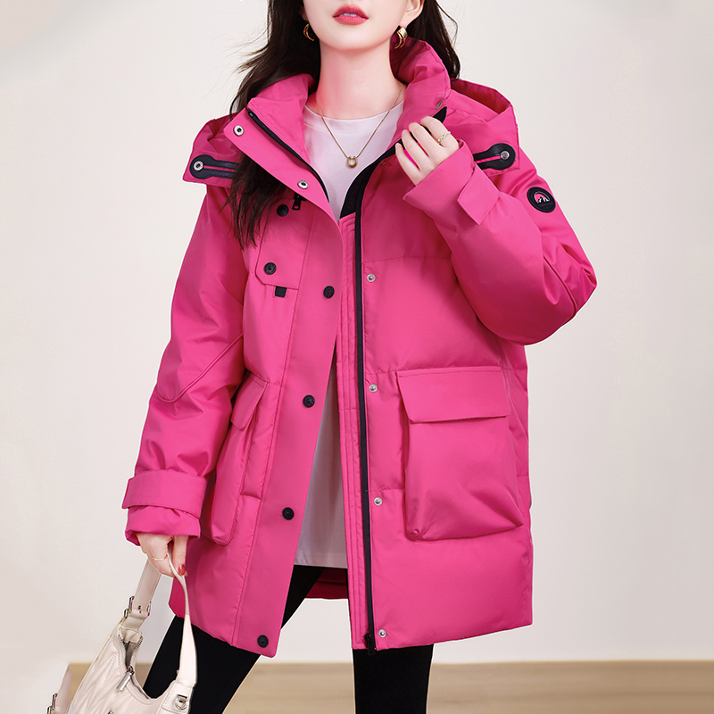 2025新款极寒服女中长款加厚冲锋衣防风保暖棉袄外套女冬必备棉服