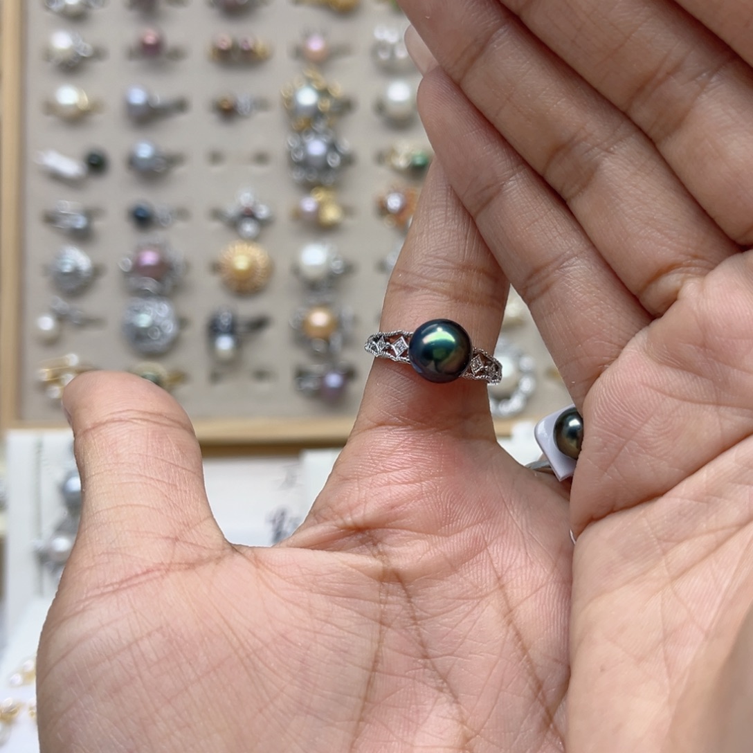 冰***冰淡水珍珠戒指合金