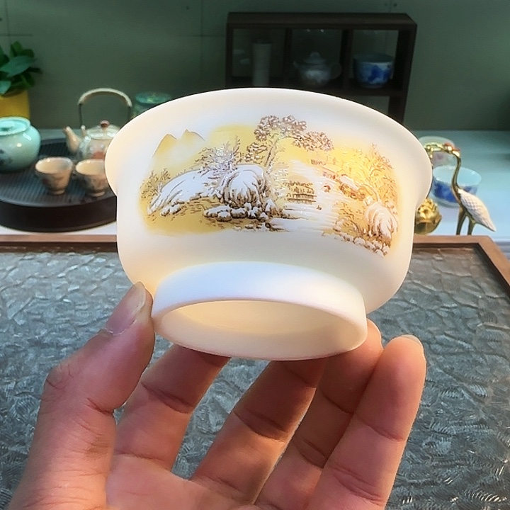 青花瓷器茶具套装茶叶罐个人杯