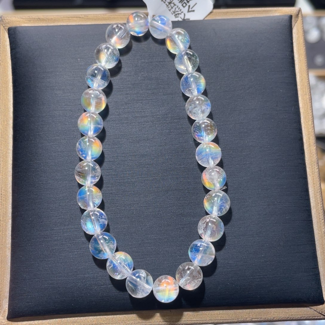 未镶嵌手链长石马岛幻彩月光石手链7mm+