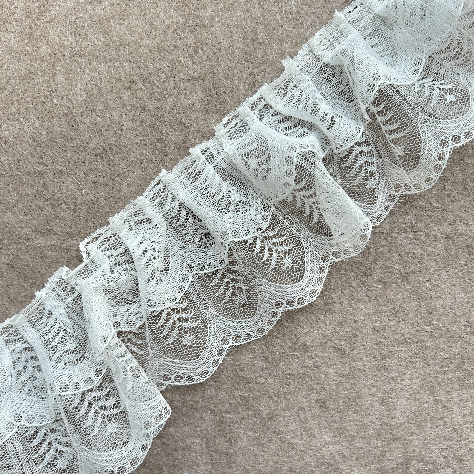 小谢窗饰 法式浪漫窗帘白色9公分蕾丝花边立边双层服装窗纱辅料