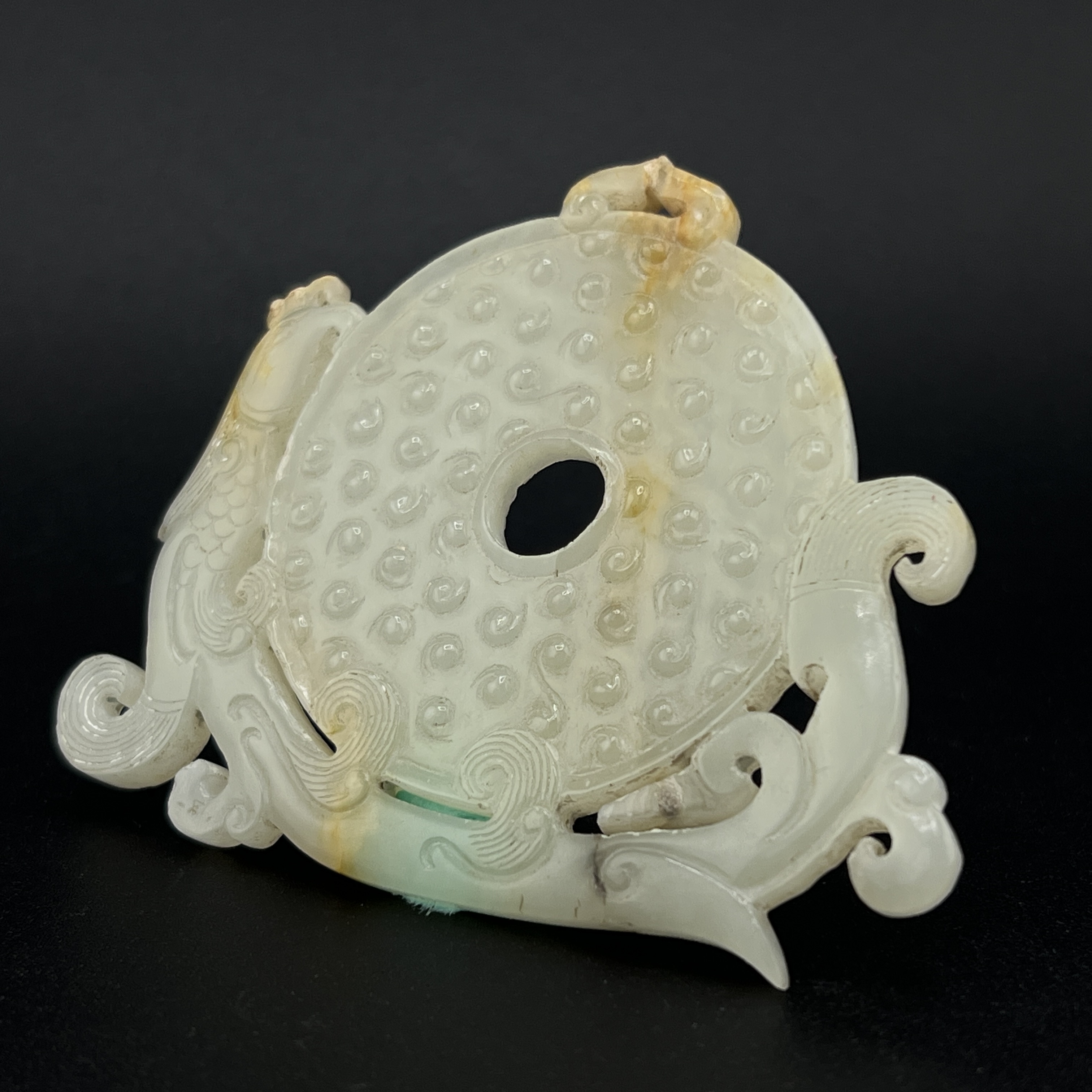 "民国和田玉凤鸟佩/ DL067723/ 古玩/收藏/德州文物"