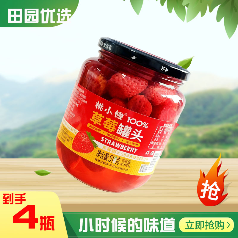 【活动抢整箱】新鲜水果罐头草莓水果罐头510g正品山东特产整箱批发