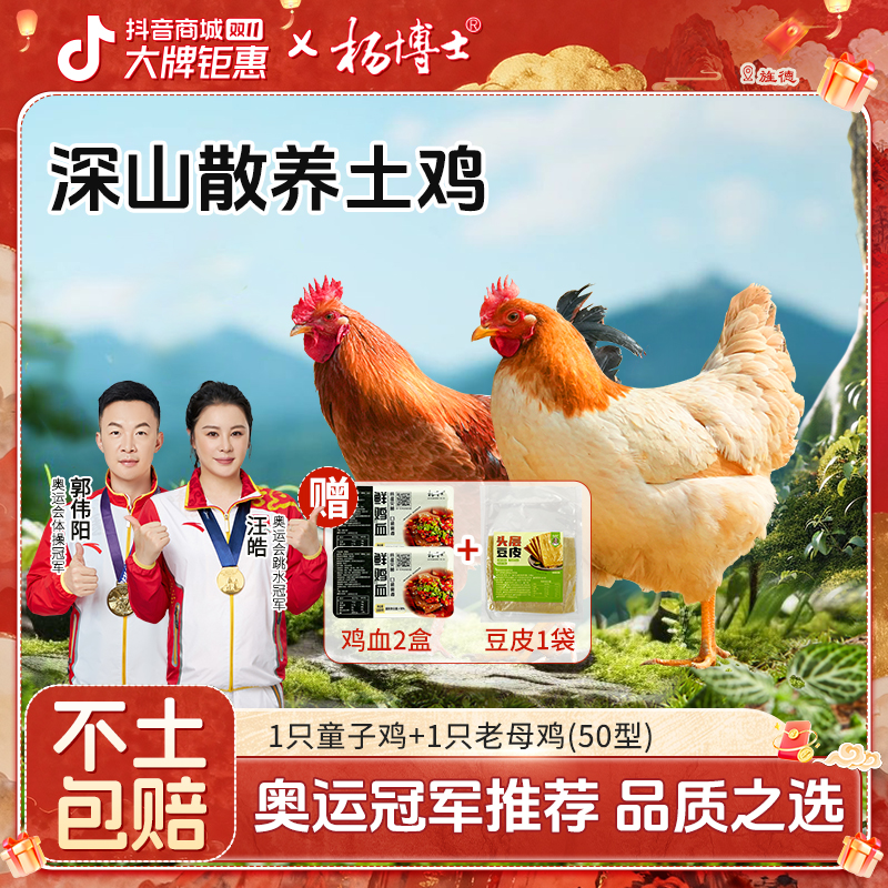 【母子组合】杨博士土鸡皖南深山散养新鲜 包冰率不含冰